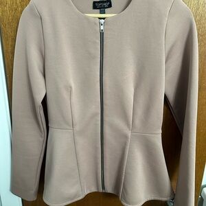 Peplum zip up blazer